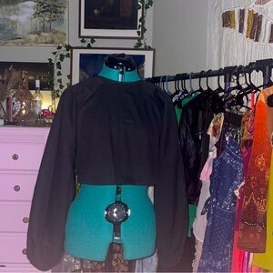 Nasty Gal Collection Black Bubble Sleeve Top US Size 6